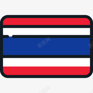 泰国国旗系列4圆形矩形图标图标