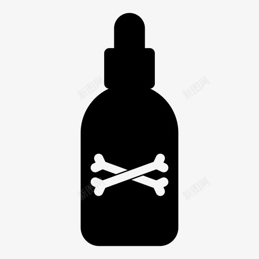 毒药瓶子危险图标svg_新图网 https://ixintu.com 健康 危险 毒药 滴剂 滴管 瓶子 致命