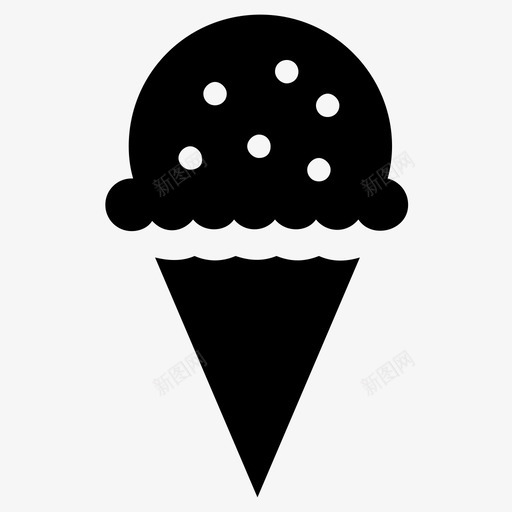 圆锥体玉米角甜点图标svg_新图网 https://ixintu.com 冰淇淋 圆锥体 戳 烘焙产品字形图标 玉米角 甜点