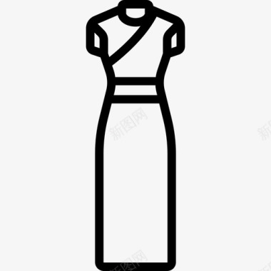 中式连衣裙瓷器6直系图标图标