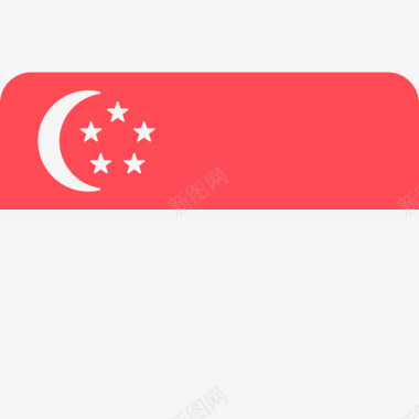 新加坡国际国旗6圆形矩形图标图标