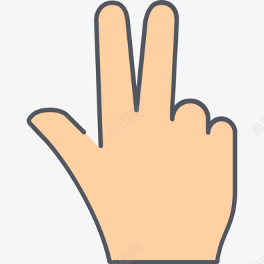 手手势3颜色图标图标