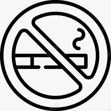 禁止吸烟消防6线性图标图标