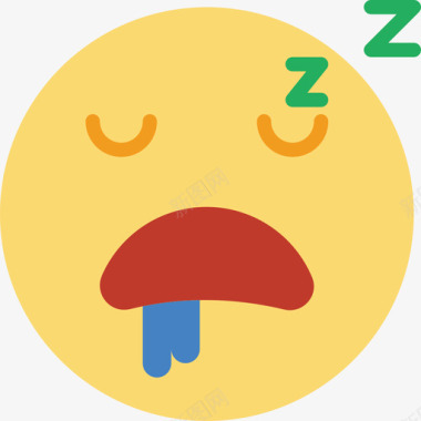 睡眠表情符号12平淡图标图标