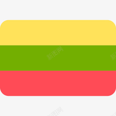 立陶宛国际国旗6圆形矩形图标图标
