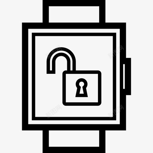 智能手表解锁打开安全图标svg_新图网 https://ixintu.com 不安全 安全 打开 智能手表解锁 锁定粗体