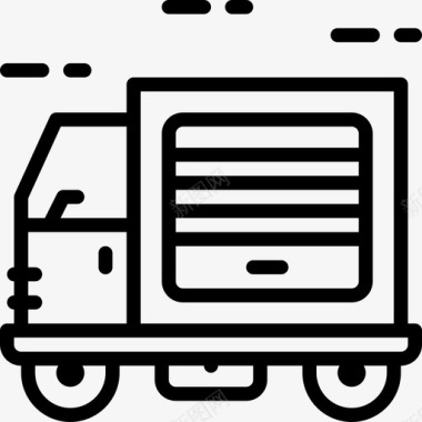 送货卡车运输物流2直线图标图标