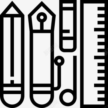 办公材料办公要素5线性图标图标