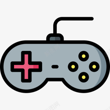 游戏机家庭用品3线性颜色图标图标