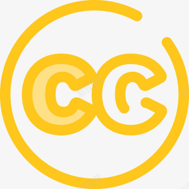 CreativeCommons徽标6黄色图标图标