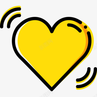 心脏浪漫生活方式3黄色图标图标