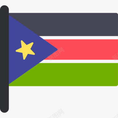 南苏丹国际国旗5桅杆图标图标