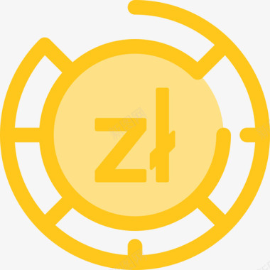 兹罗提货币元素5黄色图标图标
