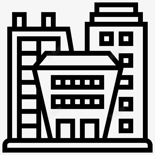 公司建筑商业图标svg_新图网 https://ixintu.com 公司 商业 城市 建筑 现代 面试线