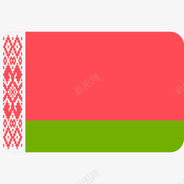 白俄罗斯国际国旗6圆形矩形图标图标