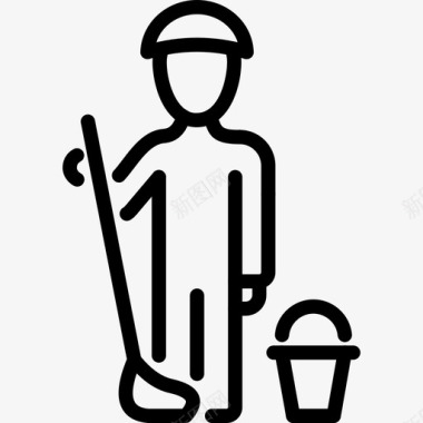 清洁工职业图标图标