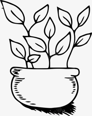 家里的植物树枝花图标图标