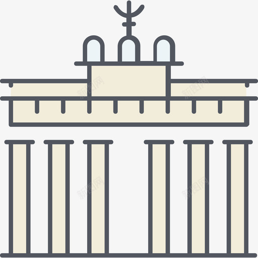 勃兰登堡门纪念碑10号彩色图标svg_新图网 https://ixintu.com 勃兰登堡门 彩色 纪念碑10号