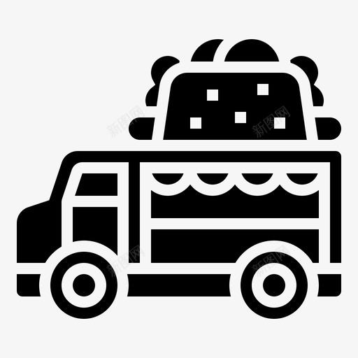 送货狗食物图标svg_新图网 https://ixintu.com 卡车 热 狗 街头食品和食品卡车司机字形 送货 食物