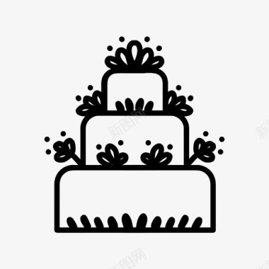 蛋糕生日涂鸦图标图标