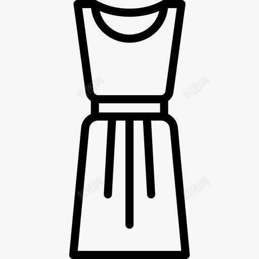 连衣裙衣服22直线型图标svg_新图网 https://ixintu.com 直线型 衣服22 连衣裙