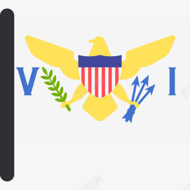 维尔京群岛国际旗帜5桅杆图标图标