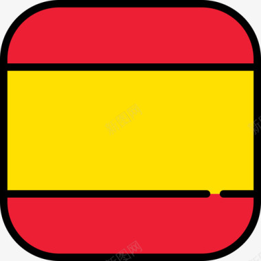 西班牙旗帜系列6圆形方形图标图标