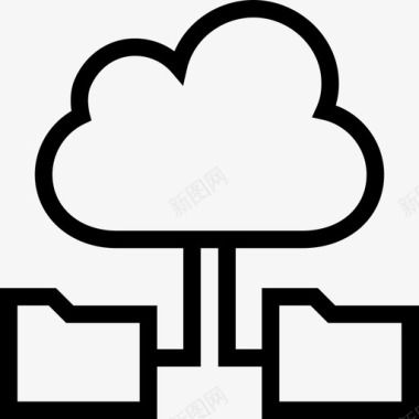 云计算网页开发8线性图标图标