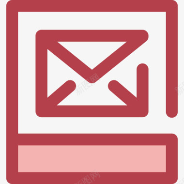 电子邮件联系人5红色图标图标