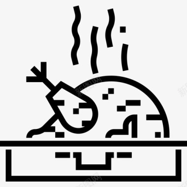 烤鸡食品和餐厅2直系图标图标