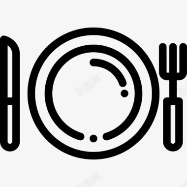 餐具野餐2线性图标图标