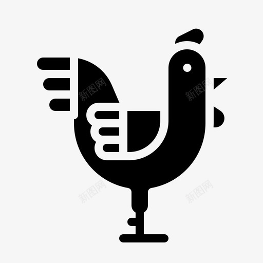 鸡肉动物鸟图标svg_新图网 https://ixintu.com 农场 动物 动物固体 食品 鸟 鸡肉