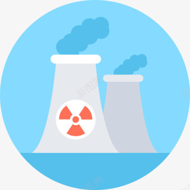 核电站能源和电力循环图标图标