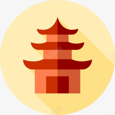 宝塔日本3扁平图标图标