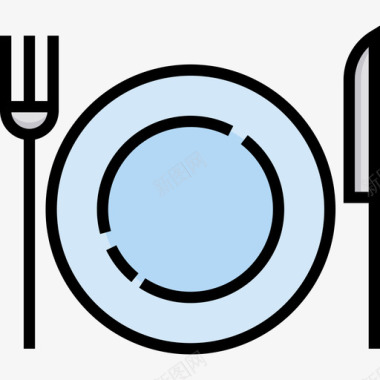 餐厅婚礼17线性颜色图标图标