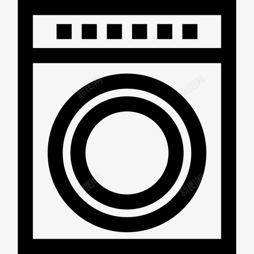 洗衣机厨房12线性图标svg_新图网 https://ixintu.com 厨房12 洗衣机 线性