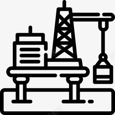 石油平台工业过程3线性图标图标