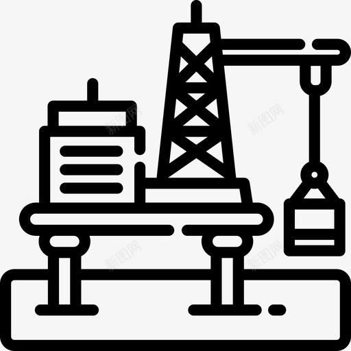 石油平台工业过程3线性图标svg_新图网 https://ixintu.com 工业过程3 石油平台 线性