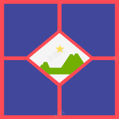 圣尤斯特修斯国际旗帜4广场图标图标