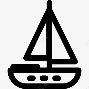 帆船运输14直线图标图标