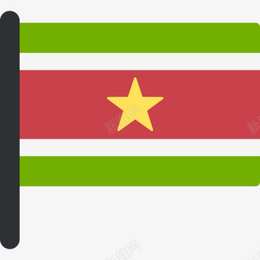 苏里南国际国旗5桅杆图标图标