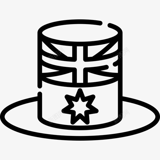 帽子澳大利亚2线性图标svg_新图网 https://ixintu.com 帽子 澳大利亚2 线性