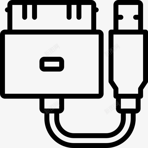 Usb连接器电缆2线性图标svg_新图网 https://ixintu.com Usb 线性 连接器电缆2