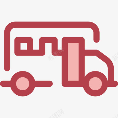 公共汽车交通18红色图标图标