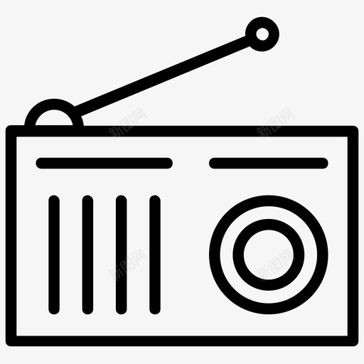 收音机输出设备无线电报图标svg_新图网 https://ixintu.com 传输 收音机 无线 无线电报 社交媒体线路图标 输出设备