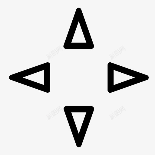 无方向箭头选择图标svg_新图网 https://ixintu.com 三角形方向箭头 无方向 移动 箭头 选择 选项