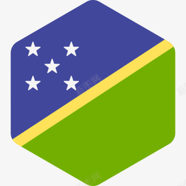 所罗门群岛国际旗帜2六边形图标图标