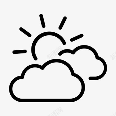 云和太阳气候阳光图标图标
