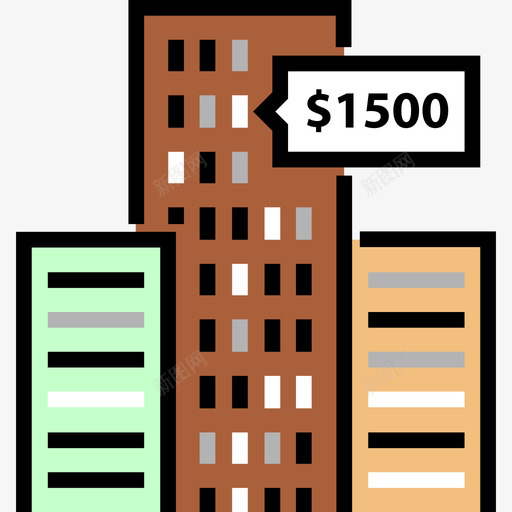 Skyscrapler房地产15线性颜色图标svg_新图网 https://ixintu.com Skyscrapler 房地产15 线性颜色