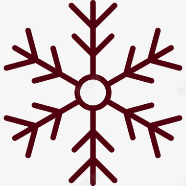 雪花冬季运动2线性颜色图标图标